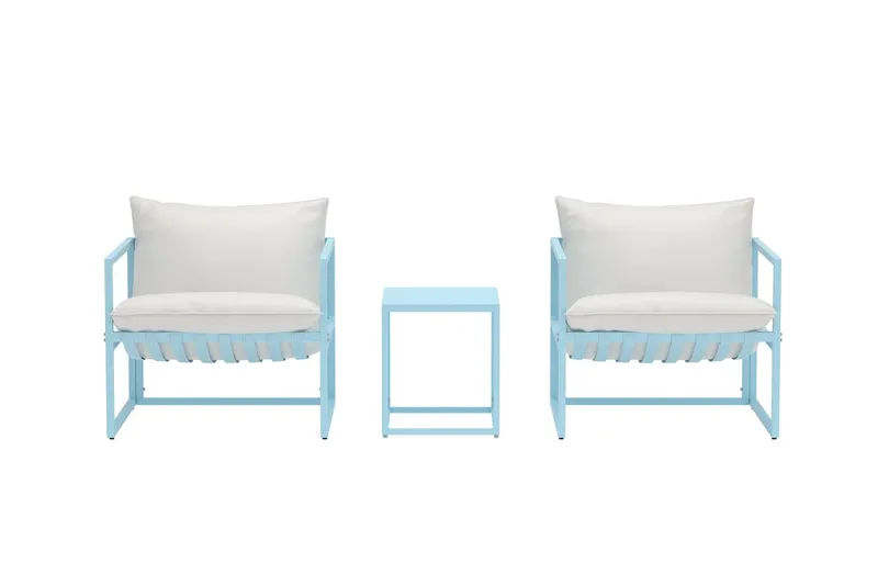 Messina kafégruppe utendørs - Lys blå - Hagemøbler & utemiljø - Hagegruppe - Cafemøbler & cafesett