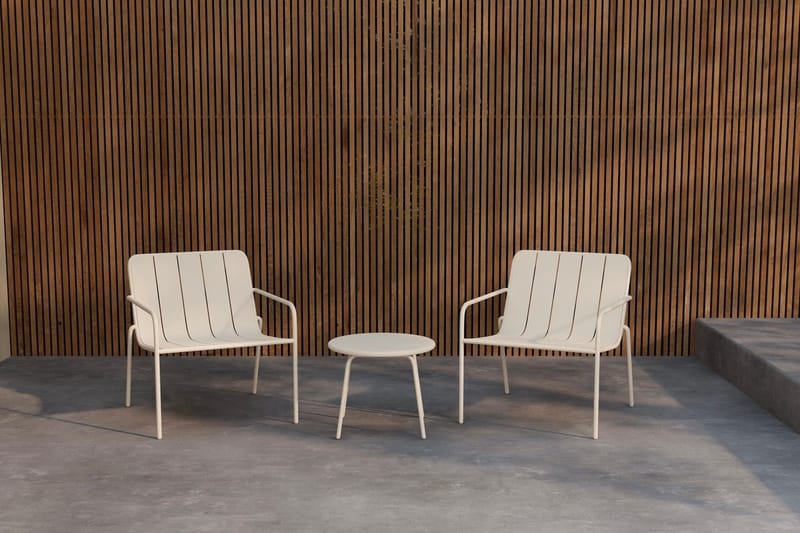 Minos kafégruppe utendørs, Beige