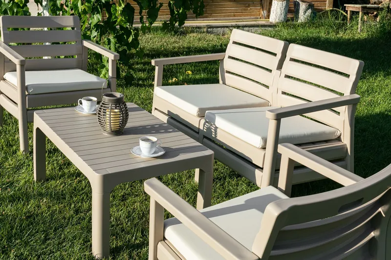 Momira Loungegruppe utendørs - Desert Beige - Hagemøbler & utemiljø - Hagegruppe - Sofagruppe utendørs