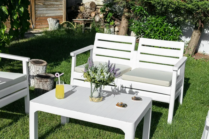 Momira Loungegruppe utendørs - Hvit - Hagemøbler & utemiljø - Hagegruppe - Sofagruppe utendørs