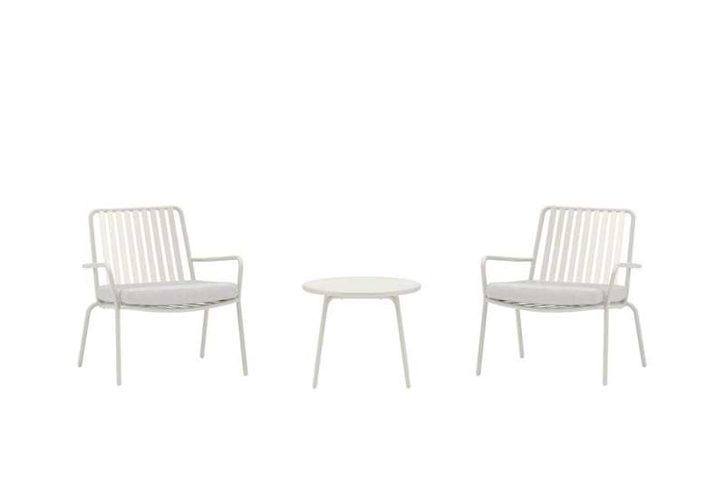 Mykonos kafégruppe utendørs - Hvit - Hagemøbler & utemiljø - Hagegruppe - Cafemøbler & cafesett