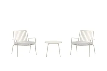 Mykonos kafégruppe utendørs - Hvit - Hagemøbler & utemiljø - Hagegruppe - Cafemøbler & cafesett