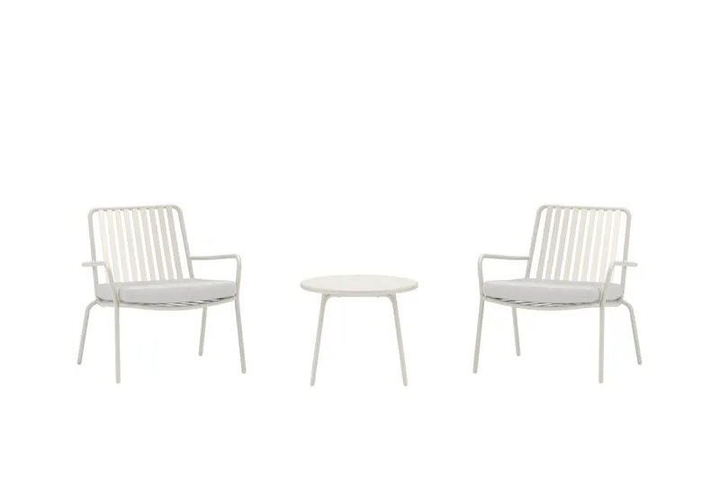 Mykonos kafégruppe utendørs - Hvit - Hagemøbler & utemiljø - Hagegruppe - Cafemøbler & cafesett