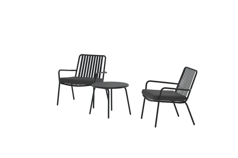 Mykonos kafégruppe utendørs - Svart - Hagemøbler & utemiljø - Hagegruppe - Cafemøbler & cafesett