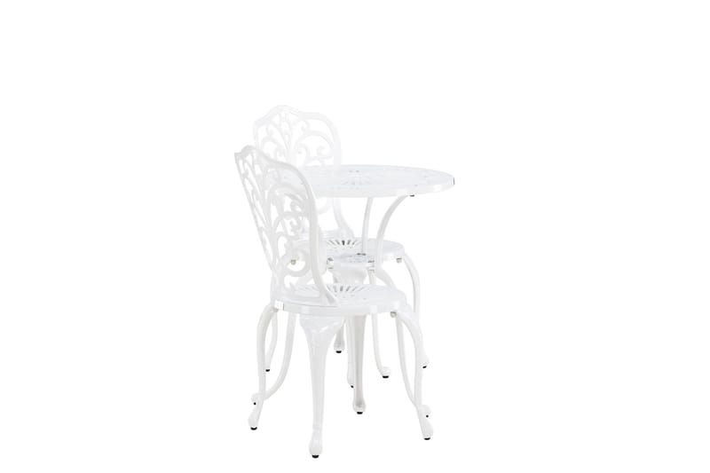 Nandin Spisegruppe + 2 stoler - Hvit - Hagemøbler & utemiljø - Hagegruppe - Cafemøbler & cafesett