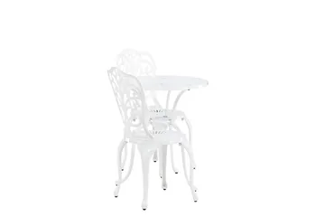 Nandin Spisegruppe + 2 stoler - Hvit - Hagemøbler & utemiljø - Hagegruppe - Cafemøbler & cafesett