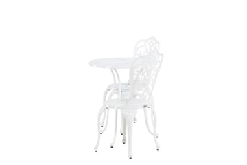 Nandin Spisegruppe + 2 stoler - Hvit - Hagemøbler & utemiljø - Hagegruppe - Cafemøbler & cafesett