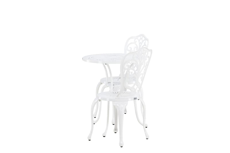 Nandin Spisegruppe + 2 stoler - Hvit - Hagemøbler & utemiljø - Hagegruppe - Cafemøbler & cafesett