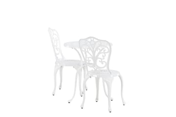 Nandin Spisegruppe + 2 stoler - Hvit - Hagemøbler & utemiljø - Hagegruppe - Cafemøbler & cafesett