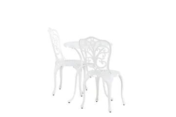 Nandin Spisegruppe + 2 stoler - Hvit - Hagemøbler & utemiljø - Hagegruppe - Cafemøbler & cafesett