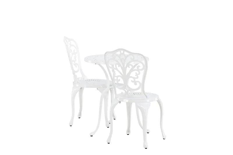 Nandin Spisegruppe + 2 stoler - Hvit - Hagemøbler & utemiljø - Hagegruppe - Cafemøbler & cafesett