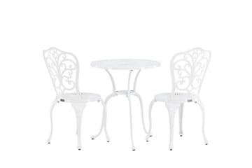 Nandin Spisegruppe + 2 stoler - Hvit - Hagemøbler & utemiljø - Hagegruppe - Cafemøbler & cafesett