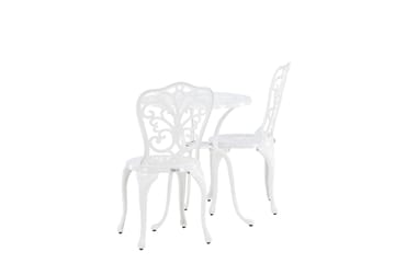 Nandin Spisegruppe + 2 stoler - Hvit - Hagemøbler & utemiljø - Hagegruppe - Cafemøbler & cafesett
