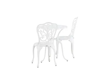 Nandin Spisegruppe + 2 stoler - Hvit - Hagemøbler & utemiljø - Hagegruppe - Cafemøbler & cafesett