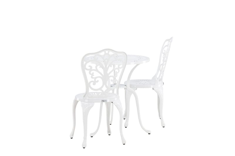 Nandin Spisegruppe + 2 stoler - Hvit - Hagemøbler & utemiljø - Hagegruppe - Cafemøbler & cafesett