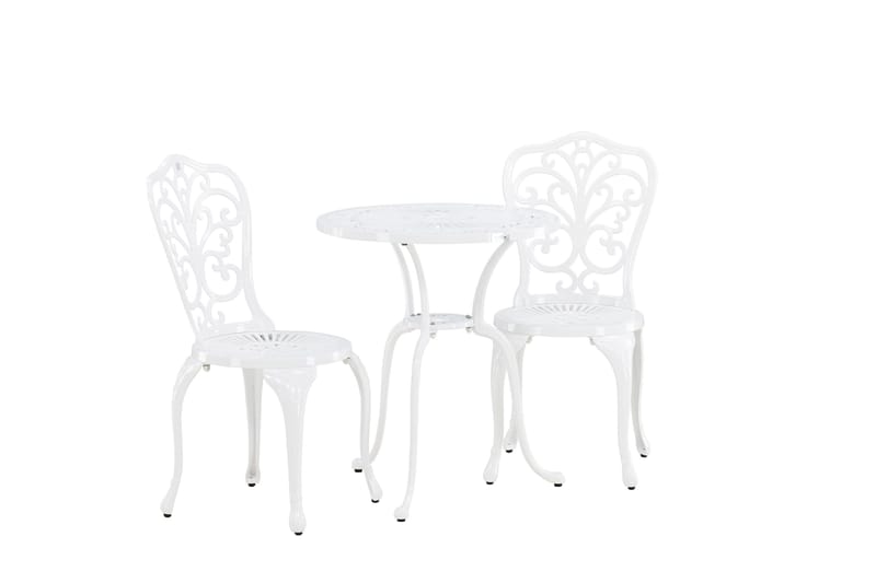 Nandin Spisegruppe + 2 stoler - Hvit - Hagemøbler & utemiljø - Hagegruppe - Cafemøbler & cafesett