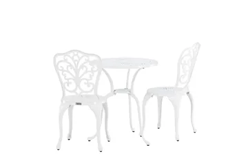 Nandin Spisegruppe + 2 stoler - Hvit - Hagemøbler & utemiljø - Hagegruppe - Cafemøbler & cafesett