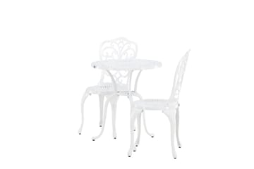 Nandin Spisegruppe + 2 stoler - Hvit - Hagemøbler & utemiljø - Hagegruppe - Cafemøbler & cafesett