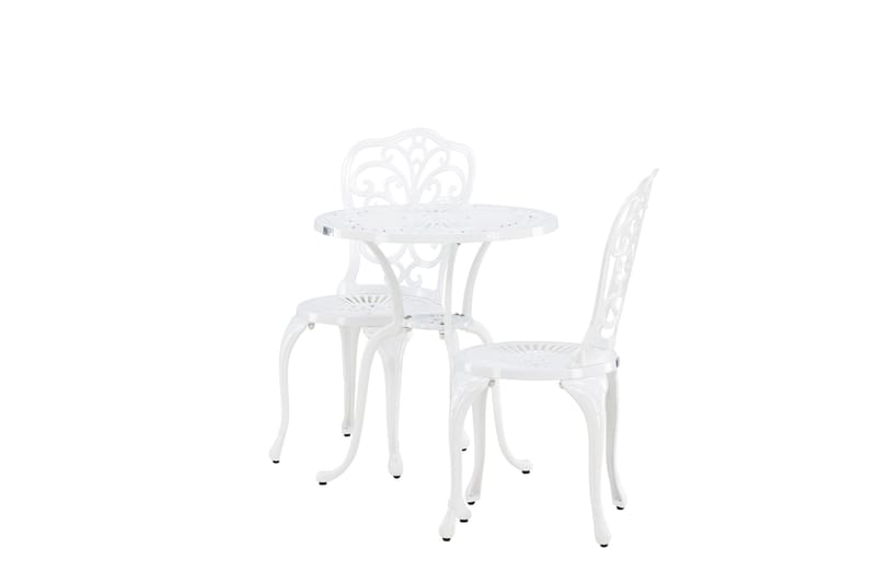 Nandin Spisegruppe + 2 stoler - Hvit - Hagemøbler & utemiljø - Hagegruppe - Cafemøbler & cafesett