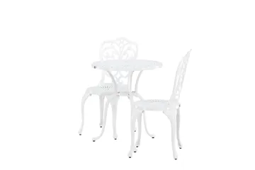 Nandin Spisegruppe + 2 stoler - Hvit - Hagemøbler & utemiljø - Hagegruppe - Cafemøbler & cafesett
