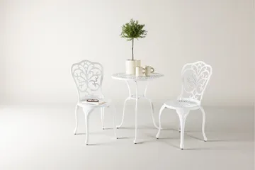 Nandin Spisegruppe + 2 stoler - Hvit - Hagemøbler & utemiljø - Hagegruppe - Cafemøbler & cafesett
