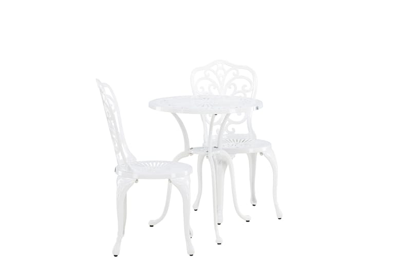 Nandin Spisegruppe + 2 stoler - Hvit - Hagemøbler & utemiljø - Hagegruppe - Cafemøbler & cafesett