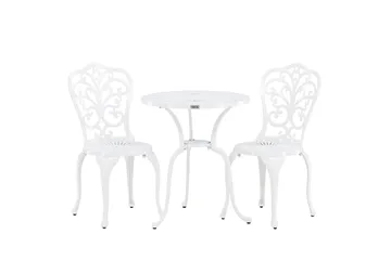 Nandin Spisegruppe + 2 stoler - Hvit - Hagemøbler & utemiljø - Hagegruppe - Cafemøbler & cafesett