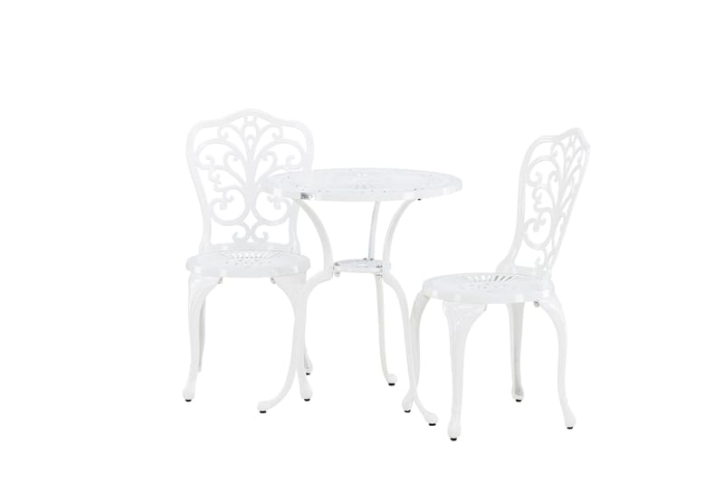 Nandin Spisegruppe + 2 stoler - Hvit - Hagemøbler & utemiljø - Hagegruppe - Cafemøbler & cafesett