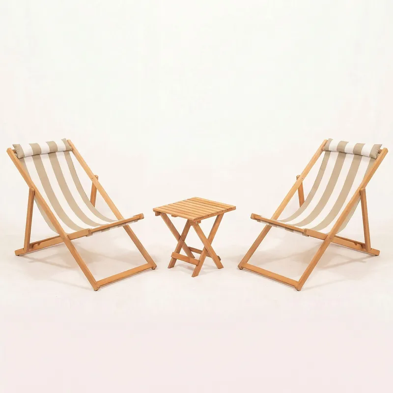 Netira Loungesett med bord utendørs, Brun og hvit