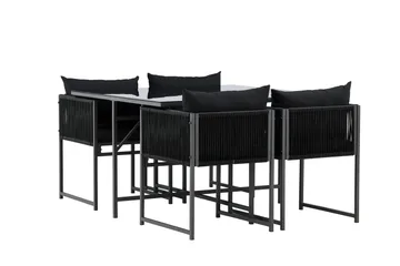 Noto Spisegruppe Utendørs 4-seter - Svart - Hagemøbler & utemiljø - Hagegruppe - Spisegrupper hage