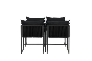 Noto Spisegruppe Utendørs 4-seter - Svart - Hagemøbler & utemiljø - Hagegruppe - Spisegrupper hage