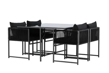 Noto Spisegruppe Utendørs 4-seter - Svart - Hagemøbler & utemiljø - Hagegruppe - Spisegrupper hage