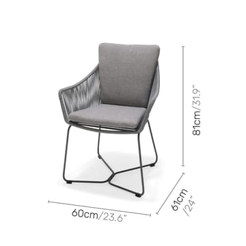 OPAL Spisegruppe 160 & 4 lenestoler - Grå - Hagemøbler & utemiljø - Hagegruppe - Spisegrupper hage
