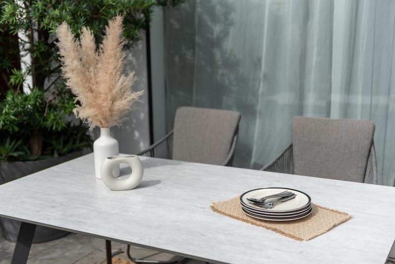 OPAL Spisegruppe 160 & 4 lenestoler - Grå - Hagemøbler & utemiljø - Hagegruppe - Spisegrupper hage