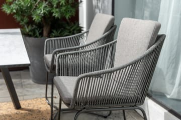 OPAL Spisegruppe 160 & 4 lenestoler - Grå - Hagemøbler & utemiljø - Hagegruppe - Spisegrupper hage