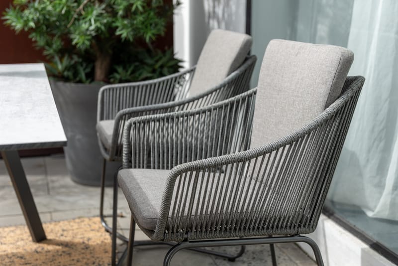 OPAL Spisegruppe 160 & 4 lenestoler - Grå - Hagemøbler & utemiljø - Hagegruppe - Spisegrupper hage