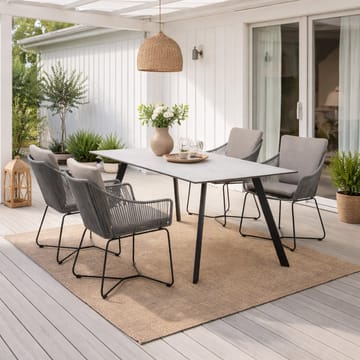 OPAL Spisegruppe 160 & 4 lenestoler - Grå - Hagemøbler & utemiljø - Hagegruppe - Spisegrupper hage