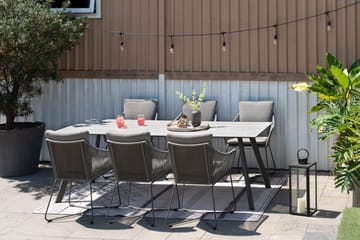 OPAL Spisegruppe 220 & 6 lenestoler - Grå - Hagemøbler & utemiljø - Hagegruppe - Spisegrupper hage