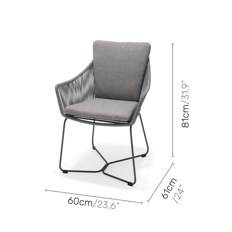 OPAL Spisegruppe 220 & 6 lenestoler - Grå - Hagemøbler & utemiljø - Hagegruppe - Spisegrupper hage