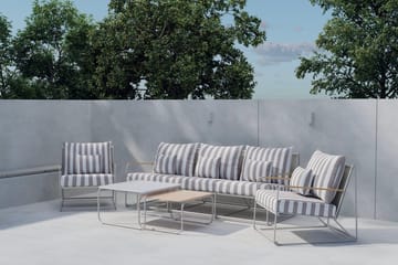 Palazzo sofagruppe 3-seters sofa + 2 lenestoler med bord utendørs - Grå - Hagemøbler & utemiljø - Hagegruppe - Sofagruppe utendørs