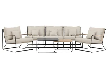 Palazzo Sofagruppe Utendørs 5-seter - Svart/Beige - Hagemøbler & utemiljø - Hagegruppe - Sofagruppe utendørs
