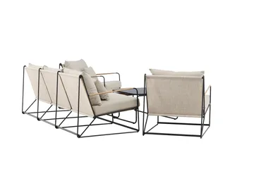 Palazzo Sofagruppe Utendørs 5-seter - Svart/Beige - Hagemøbler & utemiljø - Hagegruppe - Sofagruppe utendørs