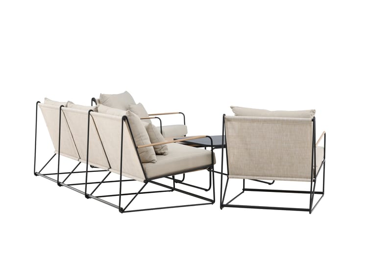 Palazzo Sofagruppe Utendørs 5-seter - Svart/Beige - Hagemøbler & utemiljø - Hagegruppe - Sofagruppe utendørs