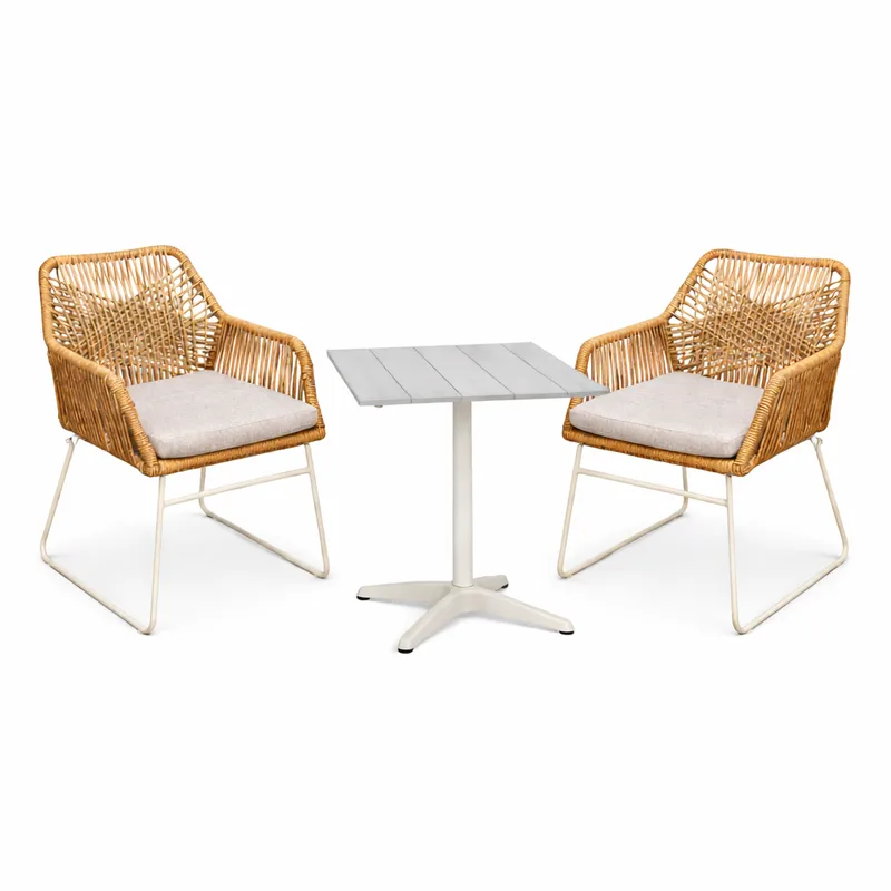 Palermo Bistrosett med Seville lenestoler, Grå/Beige/Sand