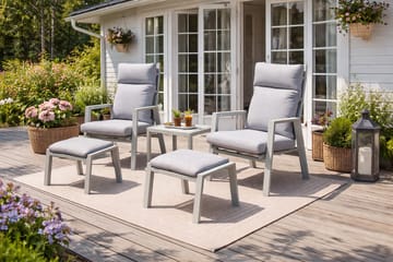 Palermo Hagemøbelgruppe Relax med sidebord - Beige - Hagemøbler & utemiljø - Hagegruppe - Cafemøbler & cafesett