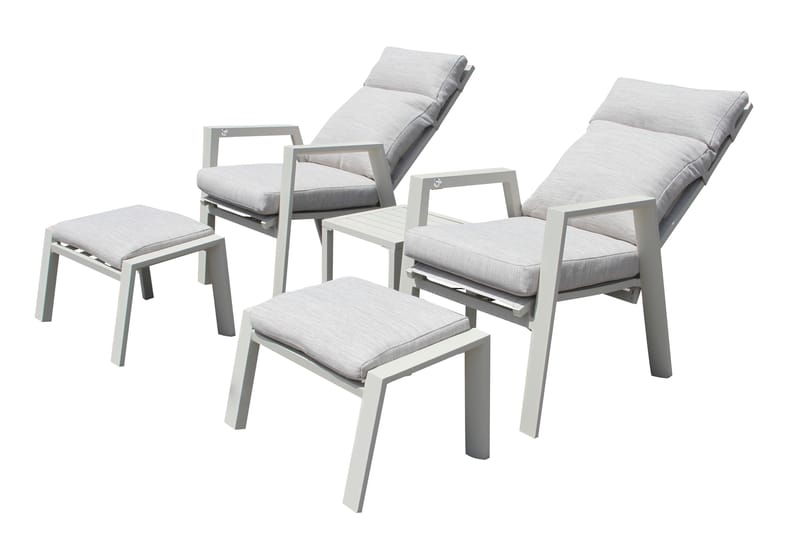 Palermo Hagemøbelgruppe Relax med sidebord - Beige - Hagemøbler & utemiljø - Hagegruppe - Cafemøbler & cafesett
