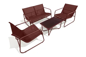 Pelanda loungesett for utendørs bruk - Rød - Hagemøbler & utemiljø - Hagegruppe - Sofagruppe utendørs