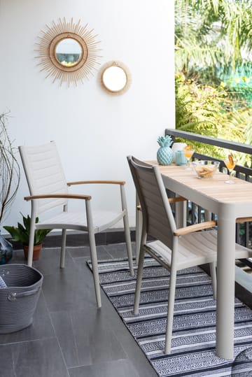 Portals Balkongsett bord + 2 carverstoler - Lys Ecru/Korallsand - Hagemøbler & utemiljø - Hagegruppe - Cafemøbler & cafesett