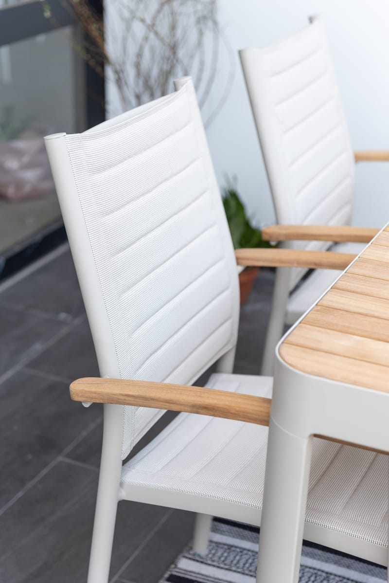 Portals Balkongsett bord + 2 carverstoler - Lys Ecru/Korallsand - Hagemøbler & utemiljø - Hagegruppe - Cafemøbler & cafesett