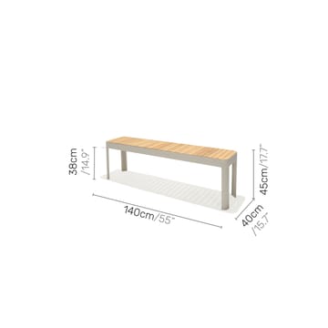 Portals Balkongsett bord + benk 140 cm - Beige/Tre - Hagemøbler & utemiljø - Hagegruppe - Spisegrupper hage